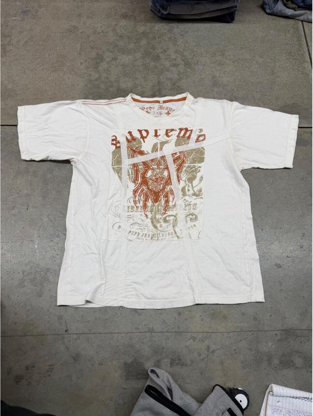 vintage paco jeans tribal print supreme leader white shirt size xxl